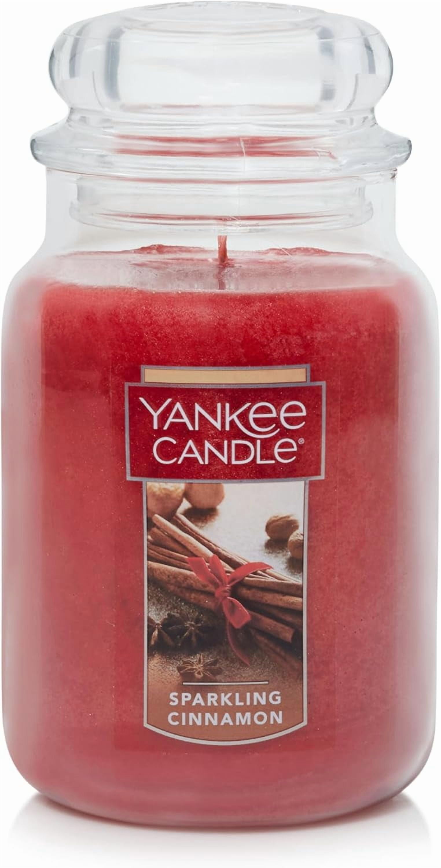 Sparkling Cinnamon Scented, Classic 22oz Large Jar Single Wick Candle, Over 110 Hours of Burn Time | Holiday Gifts for All: Perfect for Fall and Winter Decor