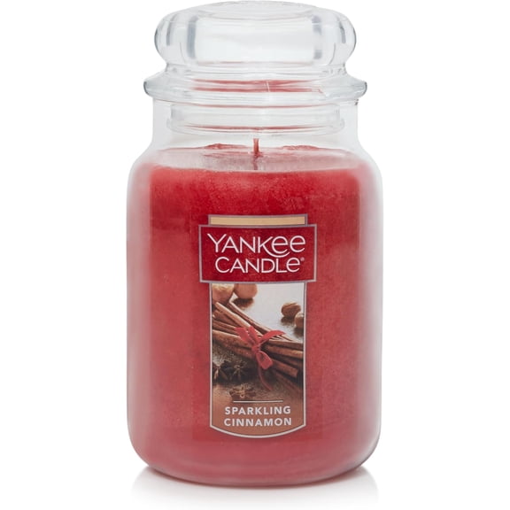 Sparkling Cinnamon Scented, Classic 22oz Large Jar Single Wick Candle, Over 110 Hours of Burn Time | Holiday Gifts for All: Perfect for Fall and Winter Decor