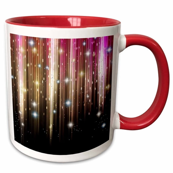3drose, Sparkling Colors, 11oz Two-tone Red Mug