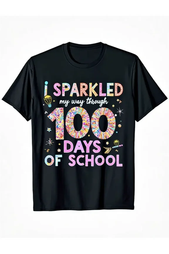 Sparkling Confetti 100 Days of School Milestone Unisex Short Sleeve Tee
