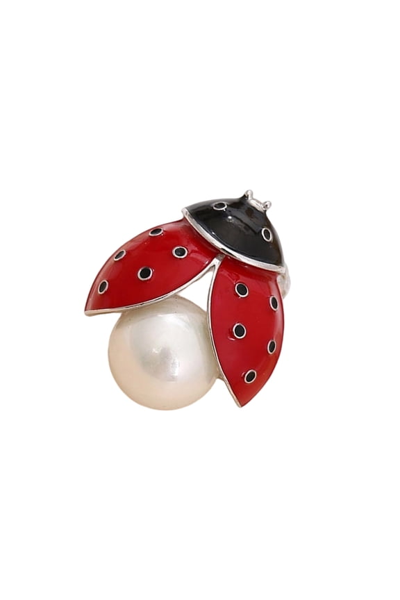 Sparkling Crystal Accents Ladybugs Brooch Design Fashion Badge Accessory