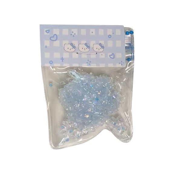 Sparkling Crystal Ball Soft Relief Tool, Glitter Infused Sensory Squeeze Accessory, Mesmerizing Desktop Ornament for Stress Management and Calm Blue