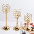 thumbnail image 1 of Sparkling Crystal Bead Tealight Holders, Metal Votive Candle Stand for Wedding Centerpieces and Tabletop Home Decor(Gold,B), 1 of 4