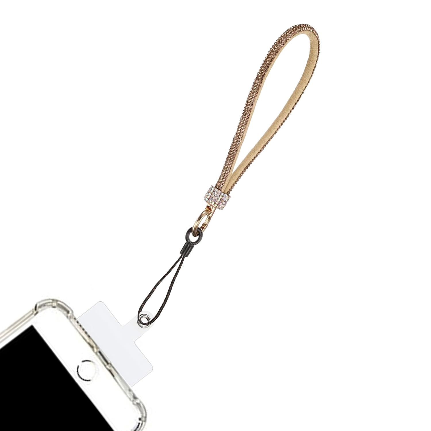 Sparkling Crystal Bracelet Phone Charm Lanyard - Rose Gold