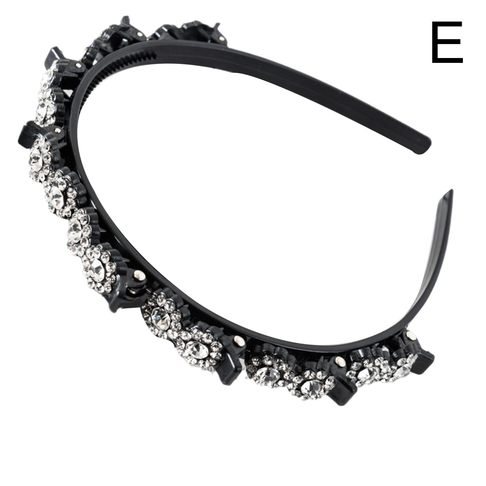 Sparkling Crystal Double Layer Hairband Bands Clip Woman Twist Clip