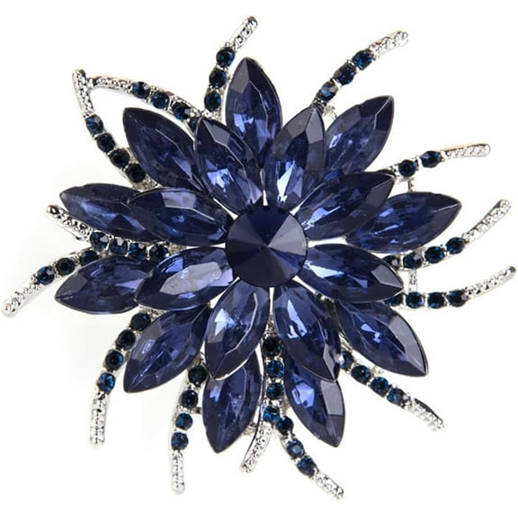 Sparkling Crystal Flower Brooch Pins for Women Dainty Rhinestone Flower Shape Brooch Pin Suit Scarf Hats Decoration Wedding Jewelry