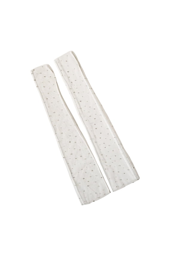 Sparkling Crystal Long Gloves Sheer Arm Sleeves For Formal Event And Parties