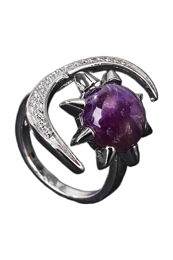Sparkling Crystal Rings Comfortable Wear Natural Gemstones Finger Jewelry Trendy Bohemian Crystal Accessory