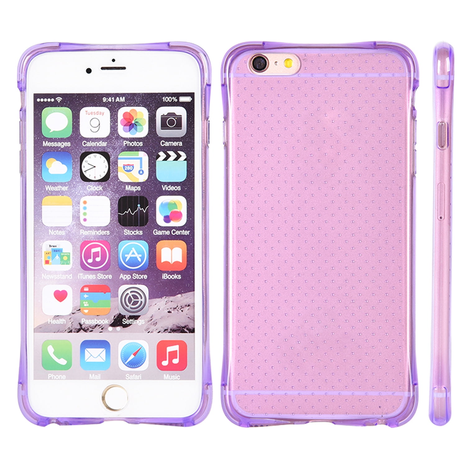 Sparkling Crystal Skin Case for Apple iPhone 6 Plus / 6S Plus With Drop Resistant , Shock Proof TPU Cover Casing (Purple)
