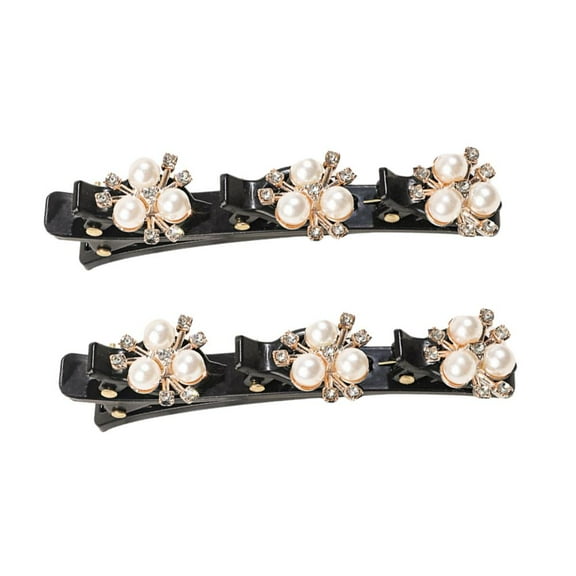 Sparkling Crystal Stone Braided Hair Clips, 2025 New Womens BraidedHair Clip, Short Hairs Clips Duckbill, Braided Hairs Clip for Ladies