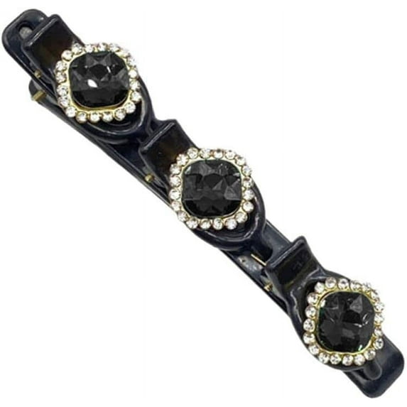 Sparkling Crystal Stone Braided Hair Clips,Double Bangs Hair Clips Braided Hairpins, Braided Hair Clip with Rhinestones, Side Bangs Hair Clips,Hair Styling for Women