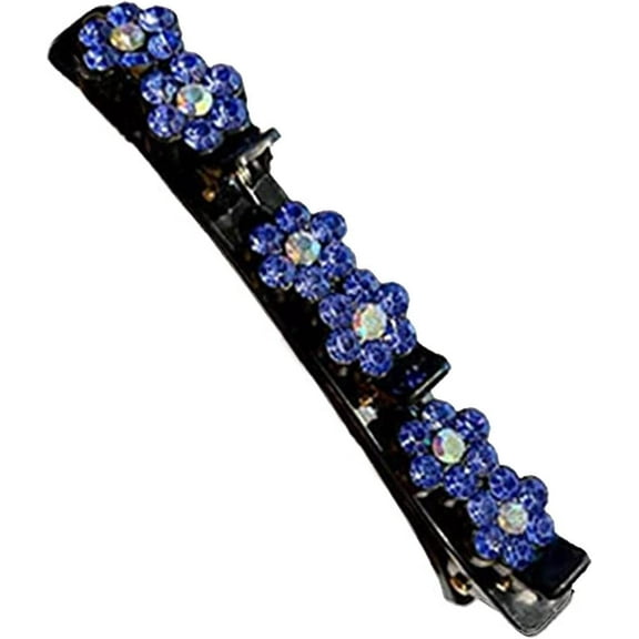 Sparkling Crystal Stone Braided Hair Clips,Double Bangs Hair Clips Braided Hairpins, Braided Hair Clip with Rhinestones, Side Bangs Hair Clips,Hair Styling for Women