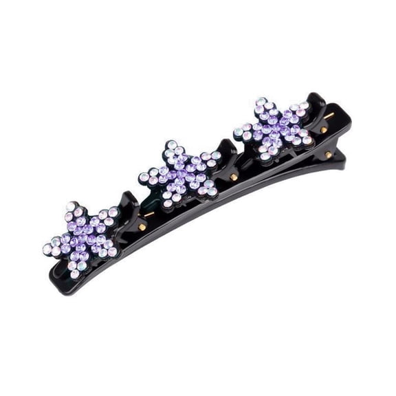 Sparkling Crystal Stone Braided Hair Clips Double Bangs HairClips Braided L