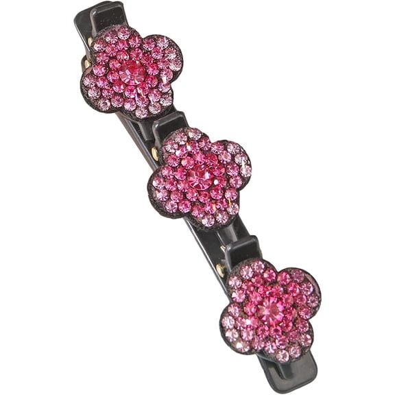 Sparkling Crystal Stone Braided Hair Clips,Lucky Crystal Stone Double Layer Hair Bands Clips,Rhinestones Triple Braided Hair Clips for Girls Women