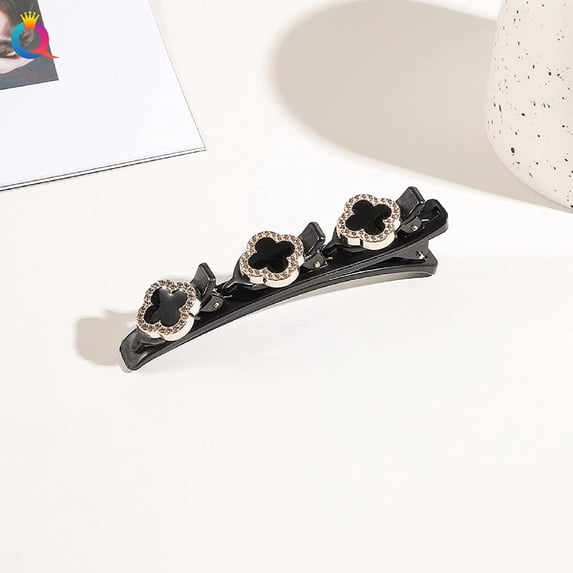 Sparkling Crystal Stone Braided Hair Clips,Rhinestone Hair Clips,Hair Clips for Women,Decorative Hair Clips,Claw Clips for Thick Hair\u2026 (Four Leaf Clover-5)