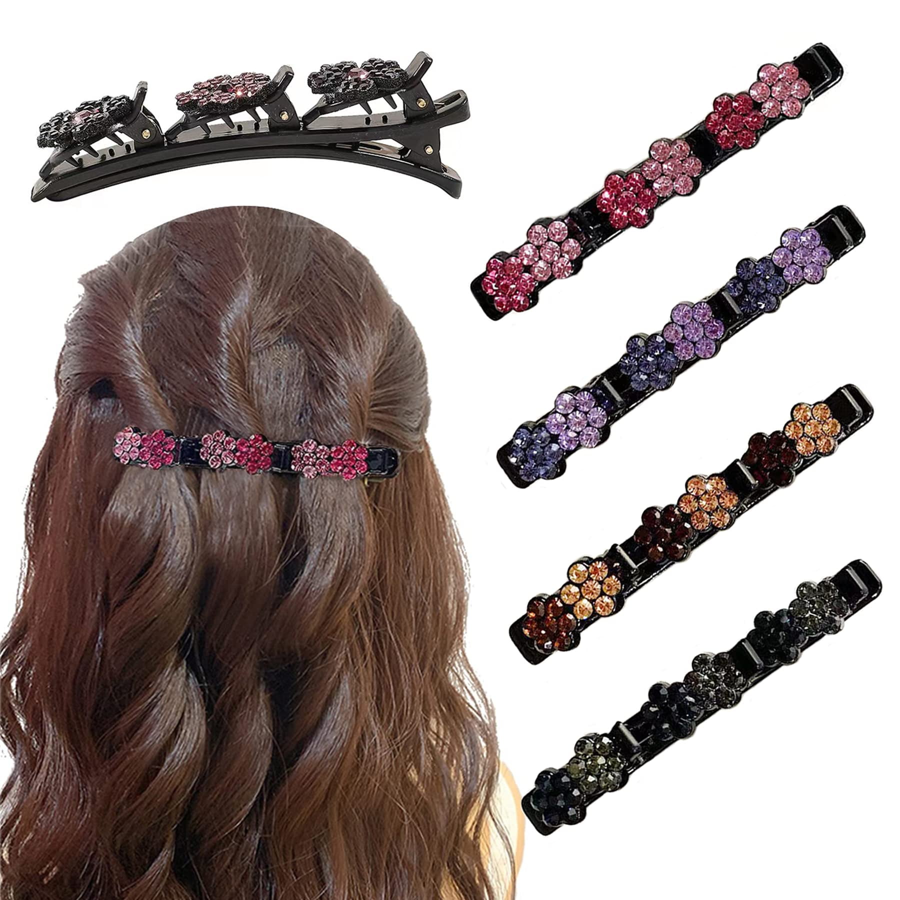 8pcs Cute Snap Hair Clips for Girls, Flower Bow Heart Hairpins Sweet Barrette Hair Accessories Gift for Children Girls,Temu