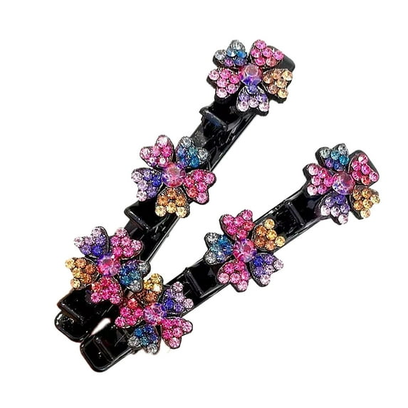 Sparkling Stone Braided Hair Clips Women Hair Accessories for Styling Sectioning,Braided Hair Clips for Women for Quick Change of Look Styling(1PC)