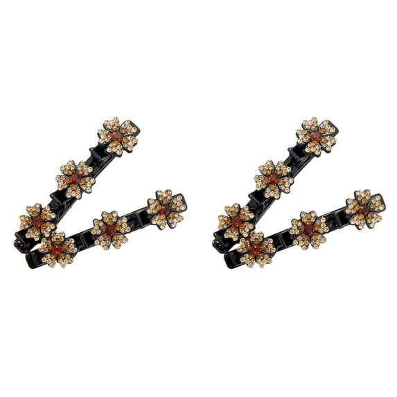 Sparkling Stone Braided Hair Clips Women Hair Accessories for Styling Sectioning,Braided Hair Clips for Women for Quick Change of Look Styling(2PC)