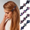 thumbnail image 1 of Sparkling Crystal Stone Braided Hair Clips for Women, Rhinestone Flower Braided Hair Clips, Braided Hair Clip with 3 Small Clips, Rhinestone Hair Clips Hairpin Duckbill Clip for Girls (Pack of 4), 1 of 5