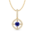 thumbnail image 1 of Sparkling Cushion Blue Sapphire Gold Plated Solitaire Necklace Graduation Gift || Ali Baba Jewellery, 1 of 4