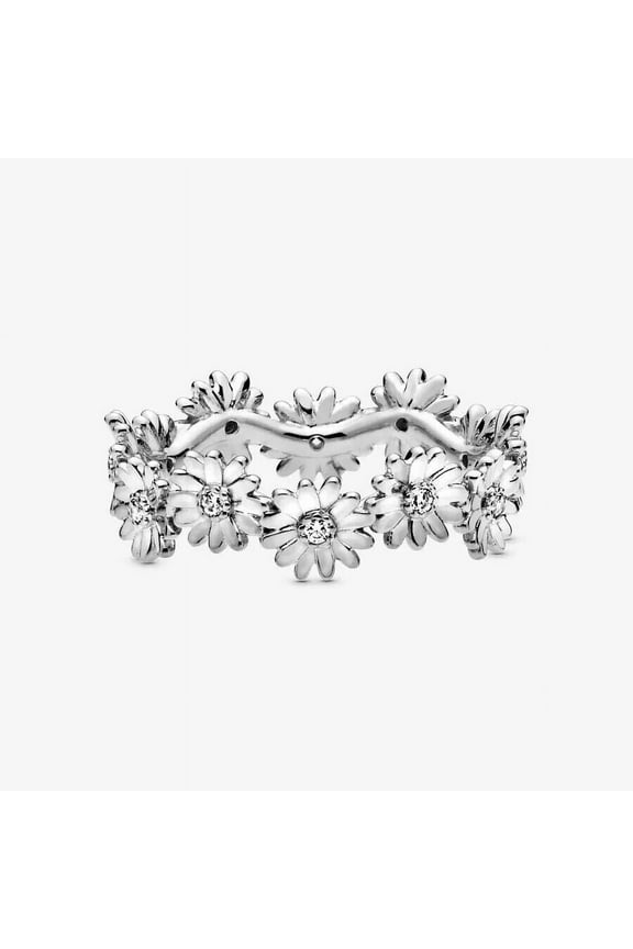 Sparkling Daisy Flower Eternity Diamond Ring 1.6 Ct Diamond 14K White Gold Over