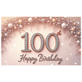 thumbnail image 1 of Sparkling Design 100th Birthday Banner Elegant Decor Crystal Elements Milestone Celebration Starry Background for Birthday Party Anniversary Celebration Special Occasion, 1 of 9