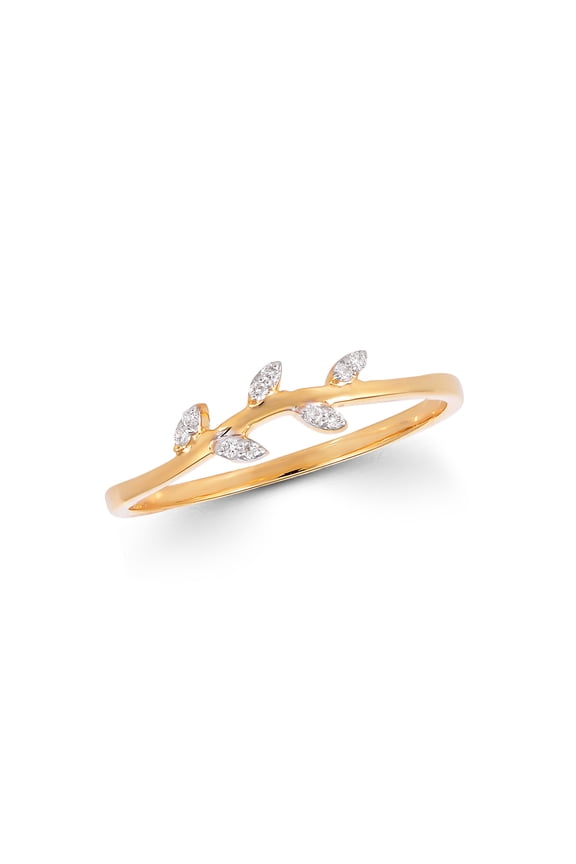 Sparkling Diamond Accent 14K Gold Plated 925 Sterling Silver Ring - Timeless Elegance & Comfort