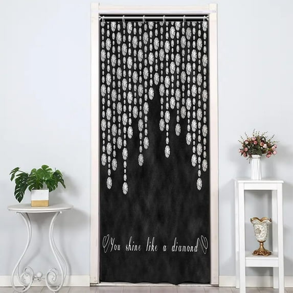 Sparkling Diamond Shower Curtains Silver Shiny Drips Black Gothic Grunge Wall You Shine Like a Diamond Bathroom Stall Decor Shower Curtain Sets with 6 Hooks Polyester Fabric, 36 x 72 Inch