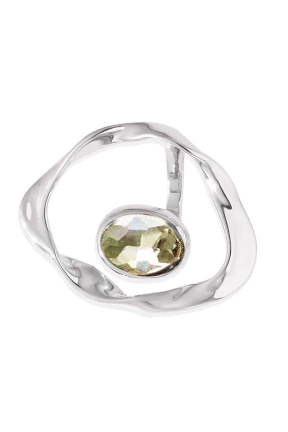 Sparkling Diamonds Decorated Open Rings Boasting Exaggerated Texture Lightweight Alloy Construction for Daily Wear