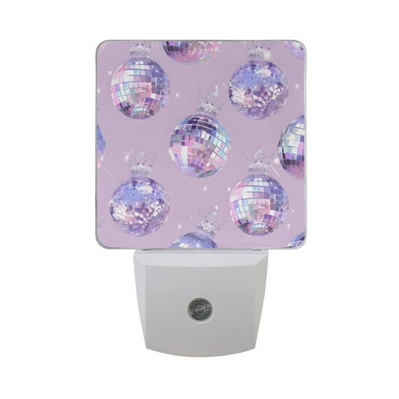 Sparkling Disco Balls Crystal Crowns LED Night Light with Smart Sensor Plug Into Wall Dusk to Dawn 2 packs