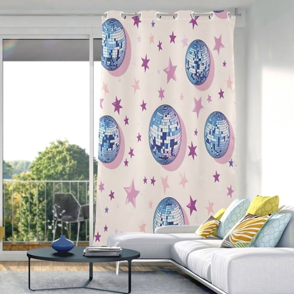 Sparkling Disco Balls-a2 Blackout Curtains 84"x52" Thermal Insulated Curtain 1 Panel