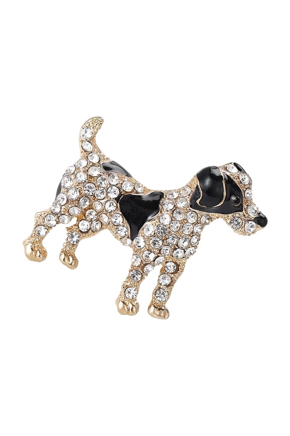 Sparkling Dog Brooch Adorable Pin Stylish Lapel Pin Alloy Texture Suitable for Backpack and Cloth Decorations