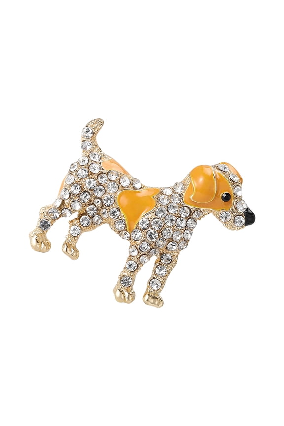 Sparkling Dog Brooch Adorable Pin Stylish Lapel Pin Alloy Texture Suitable for Backpack and Cloth Decorations
