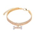 thumbnail image 1 of Sparkling Dog Collar with Triple Rhinestone Bone Design Adjustable Pet Necklace for Small Medium Large Dogs, 1 of 6