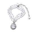 thumbnail image 1 of Sparkling Dog Necklace - Environmentally Friendly Copper - Three-row Pearl Collar - for Daily Use, 1 of 8