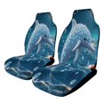 thumbnail image 1 of Sparkling Dolphin Ocean Moonlight Set of 2Pcs Car Seat Covers Easy Clean Automobile Seat Protector Car Interior Accessories, 1 of 6