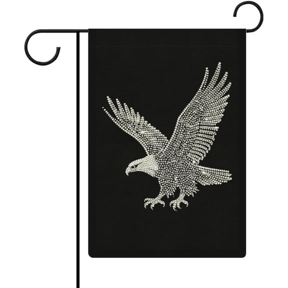 Sparkling Eagle Garden Flag 12x18 Inch Double Sided for Outside Small Burlap Welcome Yard Decorations