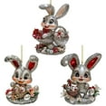 thumbnail image 1 of Sparkling Easter Bunny Ornament with Easter Eggs and Flowers for Spring Festivities, Made of Acrylic, 1 of 9