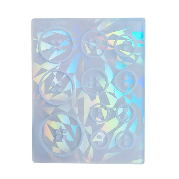 Sparkling Effect Button Silicone Mold for DIY Resin Jewelry Craft Holographic Resin Button Mold Personalized Button Mold