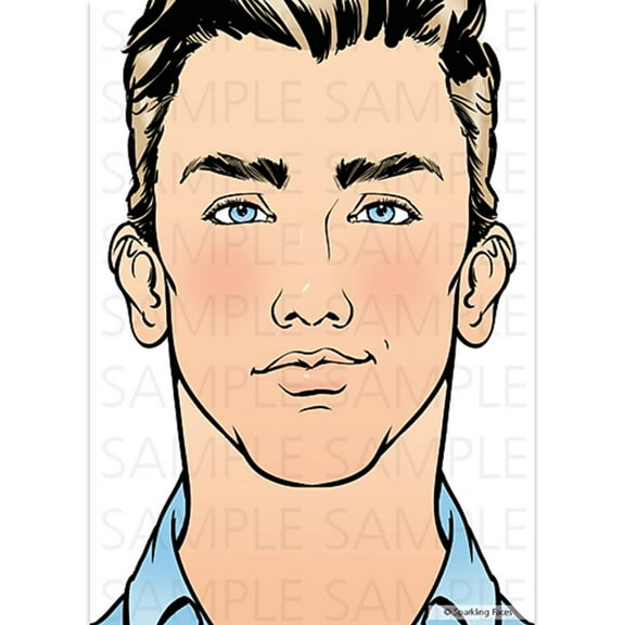 Sparkling Faces Practice Board - David, Face Painting Practice and Display Tool, Reusable Colored Makeup Template, A4 Size - 8.27" x 11.69"