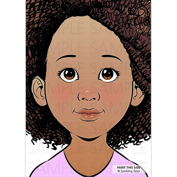 Sparkling Faces Practice Board - Lia, Face Painting Practice and Display Tool, Reusable Colored Makeup Template,  A4 Size - 8.27" x 11.69"