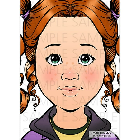 Sparkling Faces Practice Board - Nina, Face Painting Practice and Display Tool, Reusable Colored Makeup Template, A4 Size - 8.27" x 11.69"