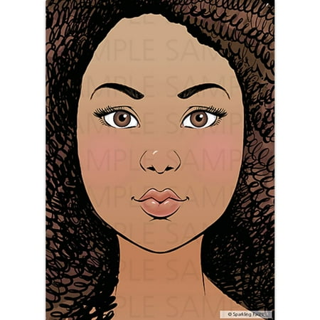 Sparkling Faces Practice Board - Tina, Face Painting Practice and Display Tool, Reusable Colored Makeup Template, A4 Size - 8.27" x 11.69"