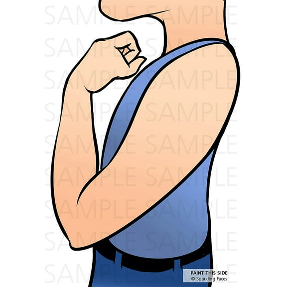 Sparkling Faces Practice Board - Upper Boy Arm (Light), Face Painting Practice and Display Tool, Reusable Colored Makeup Template, A4 Size - 8.27" x 11.69"