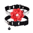 thumbnail image 1 of Flower Tie Rhinestone Cat Collar with Secure Metal Buckle Adjustable Pet Necklace for Puppy and Feline Companions, 1 of 5