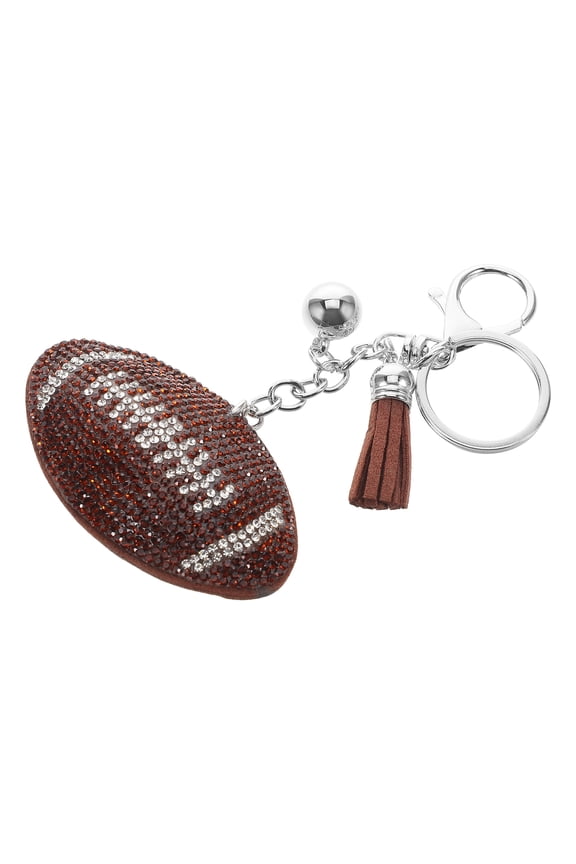 Sparkling Football Keychain for Kids Boys Sports Keyrings Football Charm Backpack Keychains Bag Charms Football Key Chains Portable Keychain