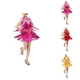 thumbnail image 1 of Sparkling Fringe Latin Dance Dress, Sequined Flowy Performance Outfit for Girls, 1920s Flapper Rumba Salsa Tango Ballroom Party Wear, 1 of 4