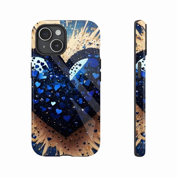 Sparkling Galaxy Heart iPhone Case for Lovers Valentine's Day Gift Compatible with iPhone 11/12/13/14/15/16 (Pro Max/Plus)