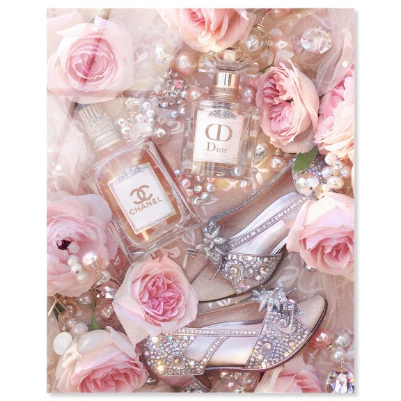 Sparkling Glam Arrangement High-Gloss Frameless Acrylic Glass Wall Art Fashion Art by Art Remedy, Ready to Hang, 30 x 36