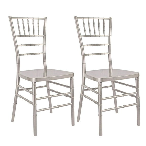 Sparkling Glitter Silver Champagne Resin Steel Skeleton Chiavari Chair, 2  Chair Bundle by Chivari